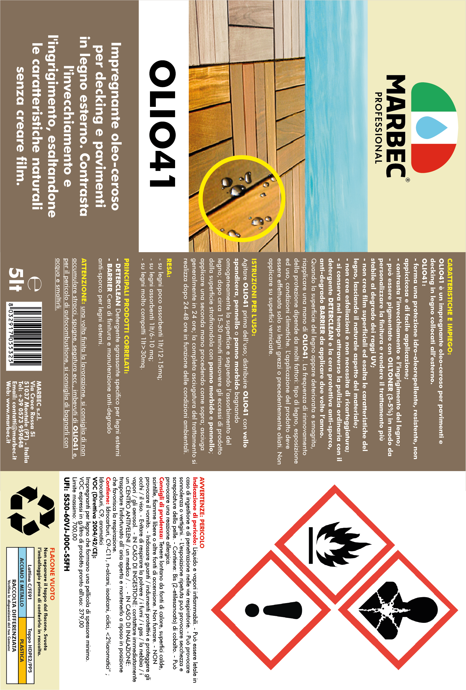 Impregnante per legno esterno OLIO41   5LT