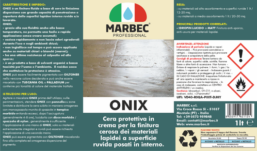 Cera per pietre ruvide e lavorate ONIX   1LT