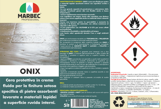 Cera per pietre ruvide e lavorate ONIX   5LT