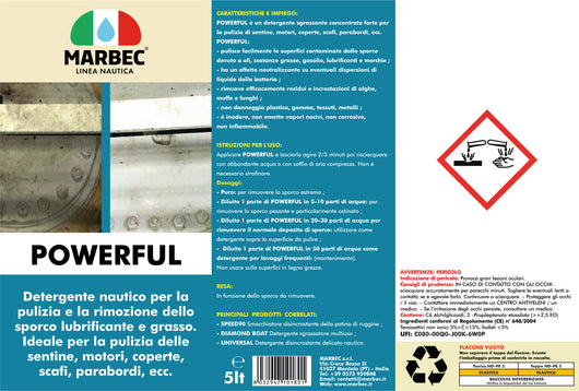 Detergente nautico sgrassante forte POWERFUL   5LT