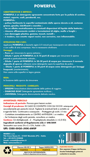 Detergente nautico sgrassante forte POWERFUL   1LTx6Pz
