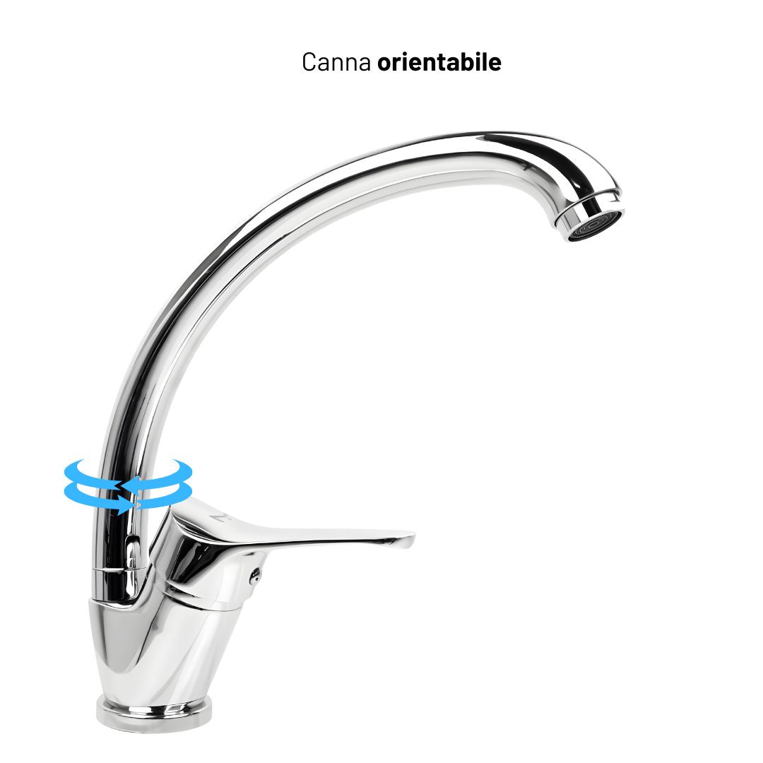 Miscelatore monoforo ottone per lavello cucina funny erogazione orientabile *** confezione 1