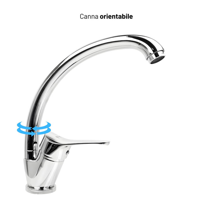 Miscelatore monoforo ottone per lavello cucina funny erogazione orientabile *** confezione 1