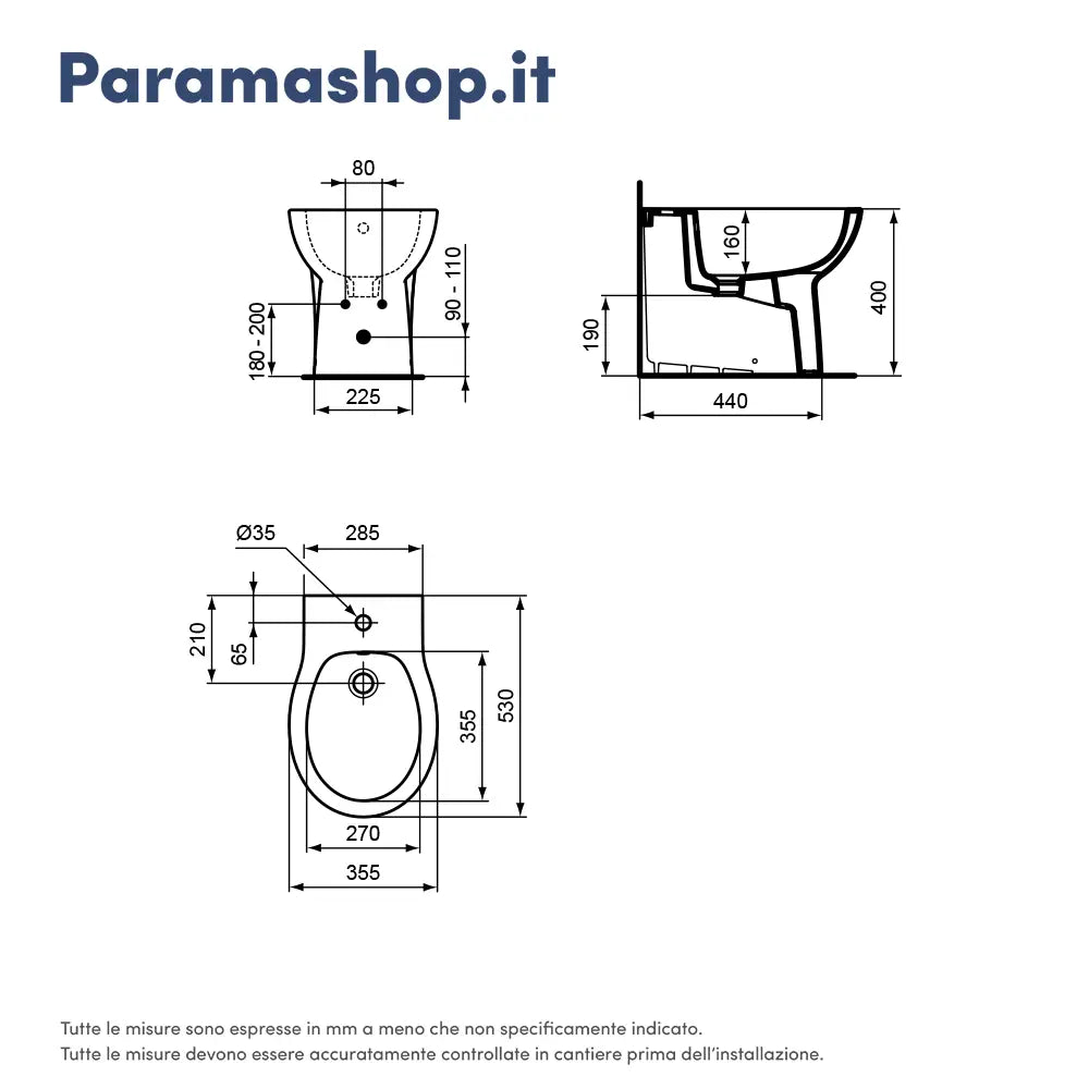 IDEAL STANDARD Coppia di sanitari filomuro: Bidet e Wc con sedile con cerniere in plastica | Eurovit