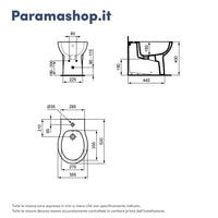 IDEAL STANDARD Coppia di sanitari filomuro: Bidet e Wc con sedile con cerniere in plastica | Eurovit