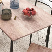 Set Tavolo e Sedie 5 Pezzi Salvaspazio con Tavolo da Cucina Rettangolare e 4 Sedie Moderne, in MDF e Acciaio