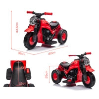 Moto Elettrica per Bambini 6V con Musica, 2,5-3 km/h, per Bambini di 2-5 Anni, Rosso