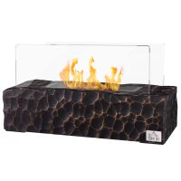 Camino a Bioetanolo da Tavolo con Bruciatore da 1.15L e Pannello in Vetro, 33x16x18cm, Nero