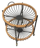 Carrello Con Doppio Cestino Cebu e Ruote cm 57X55,5X62,5