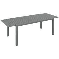 Tavolo da Giardino Estensibile Rettangolare per 6-8 Persone, in Alluminio, 180/240L x 94l x 73H cm, Grigio