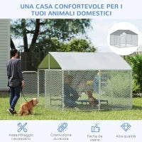Recinto per Cani e Animali Domestici da Esterno con Copertura Impermeabile, 230x230x175 cm