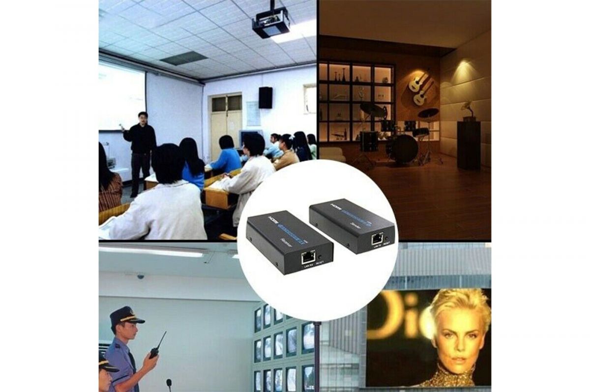 Extender HDMI Ethernet Alimentato 40-60m Prolunga via LAN Cat5e/6 1080P