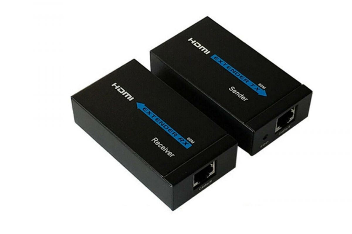 Extender HDMI Ethernet Alimentato 40-60m Prolunga via LAN Cat5e/6 1080P