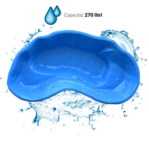 Laghetto da giardino nemi azzurro litri 270 da 180x100xh36