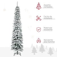 Albero di Natale Innevato a 3 Sezioni con 490 Rami in Metallo e Plastica, 54x54x210 cm, Verde