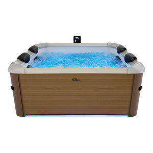 Vasca Idromassaggio da Esterno Spa Smontabile 160x160x65 cm 6 Persone Oslo Amber Pannello OLED