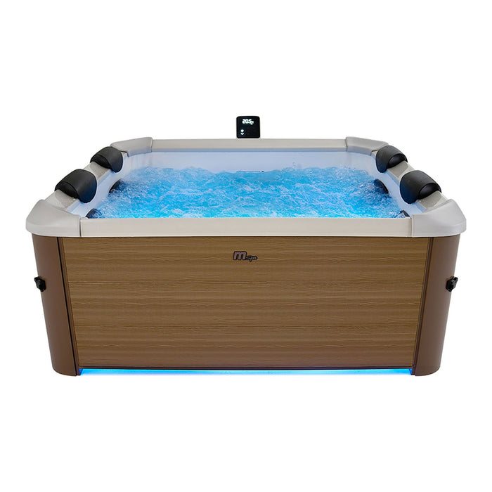 Vasca Idromassaggio da Esterno Spa Smontabile 160x160x65 cm 6 Persone Oslo Amber Pannello OLED