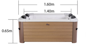 Vasca Idromassaggio da Esterno Spa Smontabile 160x160x65 cm 6 Persone Oslo Amber Pannello OLED