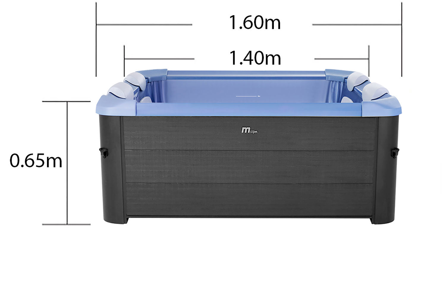 Vasca Idromassaggio da Esterno Spa Smontabile 160x160x65 cm 6 Persone Oslo Sapphire Pannello OLED