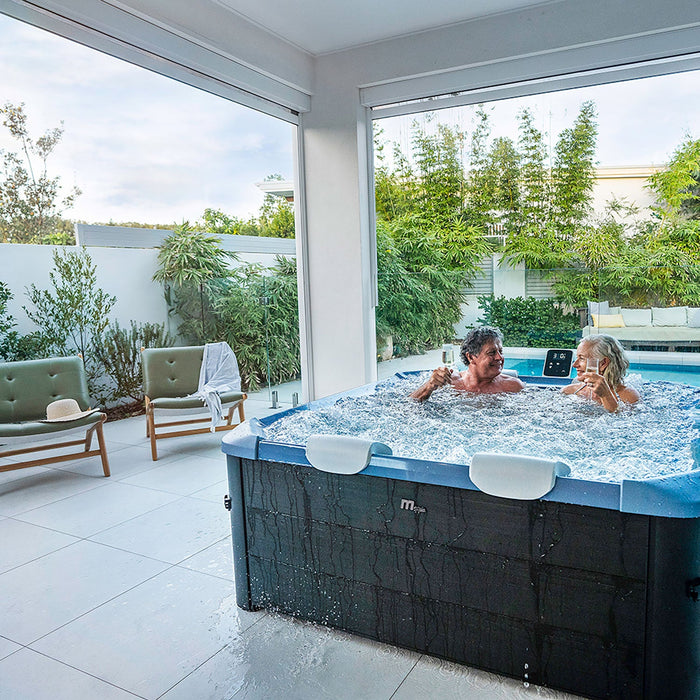 Vasca Idromassaggio da Esterno Spa Smontabile 160x160x65 cm 6 Persone Oslo Sapphire Pannello OLED