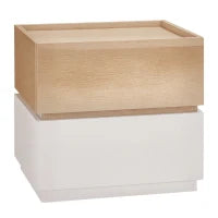 Comodino con 2 Cassetti in Legno, Design Moderno e Impilabile, 50x40x47.5cm