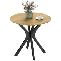 Tavolo da pranzo rotondo, Design moderno, 78 cm x 78 cm x 75 cm, Legno naturale