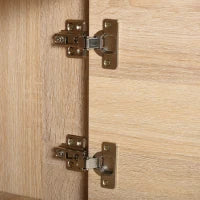 Mobiletto Multiuso con 3 Ripiani in Legno e 3 Antine per Casa, Camera, Soggiorno o Ufficio, 48x34x100cm