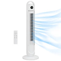 Ventilatore a Colonna 55W con 3 Velocità, Telecomando, Timer 24h, Oscillante, Modalità Sonno, Bianco
