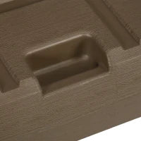 Base per Ombrellone da Giardino Riempibile con Maniglia in HDPE e Acciaio, 49x49x36.5 cm, Marrone