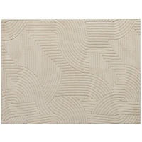 Tappeto in Stile Moderno Antiscivolo e Lavabile a Pelo Corto per Soggiorno e Camera, 230x160x1,7 cm, Crema