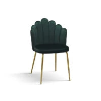 PAZZO DESIGN Sedia Sissi Verde set da 4 in velluto e gambe in metallo