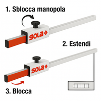 Asta flessibile alluminio anodizzata modello fl livella sferica posizionamento