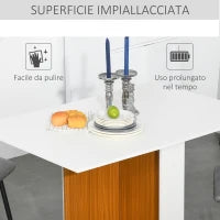 Tavolo da Pranzo Allungabile, Design Moderno, Tavolo Pieghevole Salvaspazio con Ruote 120 × 80 × 73cm