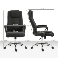 Sedia da Ufficio Ergonomica, Basculante e Imbottita con Altezza Regolabile, 62x76x110-119 cm, Nero