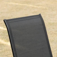 Sedie da Giardino Set 4 Pezzi con Braccioli, in Metallo e Tessuto Traspirante, 70x54x90cm, Nero