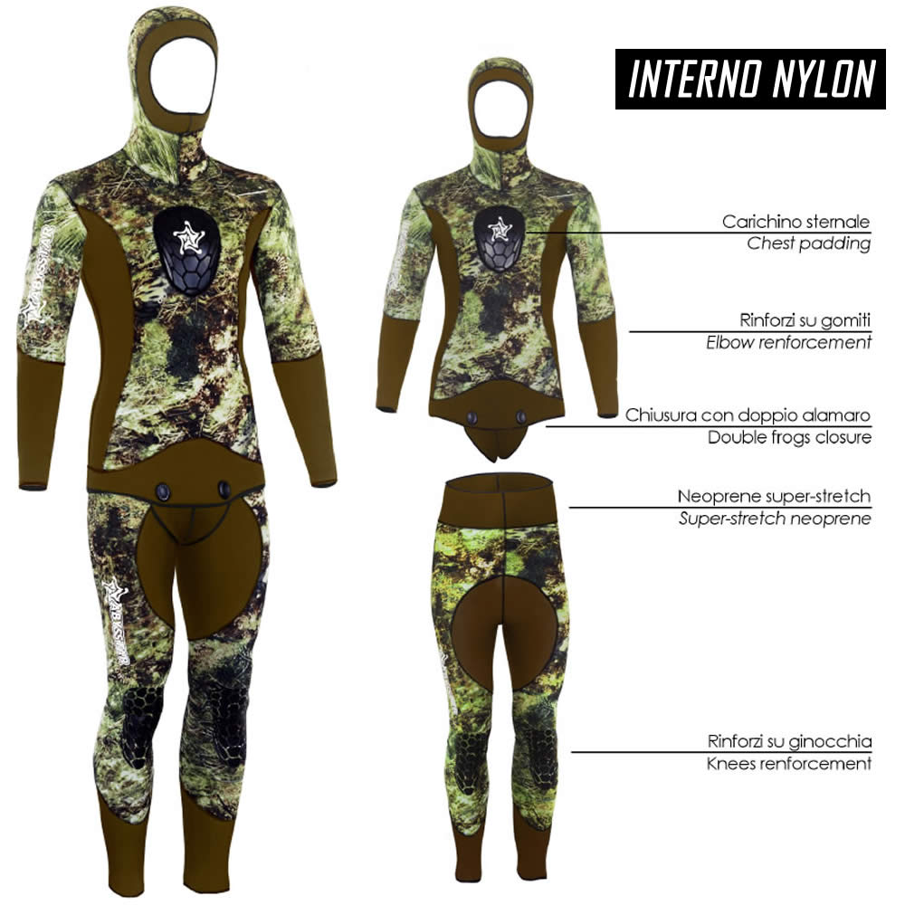 Muta mimetica grouper evo interno nylon mm 5 taglia xxl abysstar