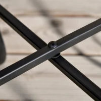 Tavolino da Giardino, Tavolo da Esterno in Metallo Nero e Ceramica, Nero e Arancione Ф36 x 58cm