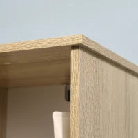 kleankin Scaffale Bagno Salvaspazio in Legno, Mobiletto a Colonna con Ripiani, Armadietto e Cassetto, Bianco, 32.6x30x171.2cm