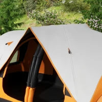 Tenda da Campeggio, 2 Stanze, Divisorio, per 8 Persone, Protezione dalla Pioggia, Arancione