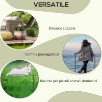 Recinzione Esterna a 5 Pannelli in Metallo con Paletti, 305x62 cm, Nera