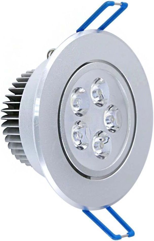 FARETTO 5 LED 5 W AD INCASSO CON ALETTE A MOLLA ROTONDO LUCE FREDDA LED DRIVER