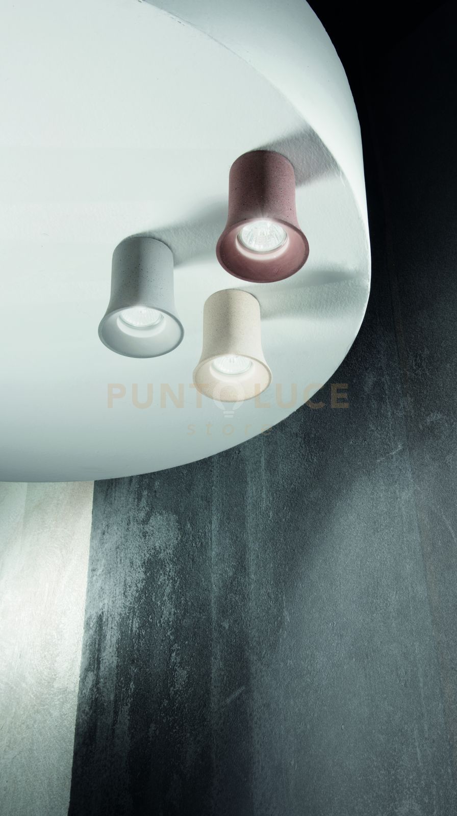 PLAFONIERA ROCK BIANCO 1 LUCE ATTACCO GU10  IP20 D.8,5CM