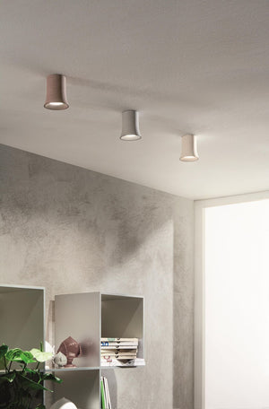 PLAFONIERA ROCK BIANCO 1 LUCE ATTACCO GU10  IP20 D.8,5CM