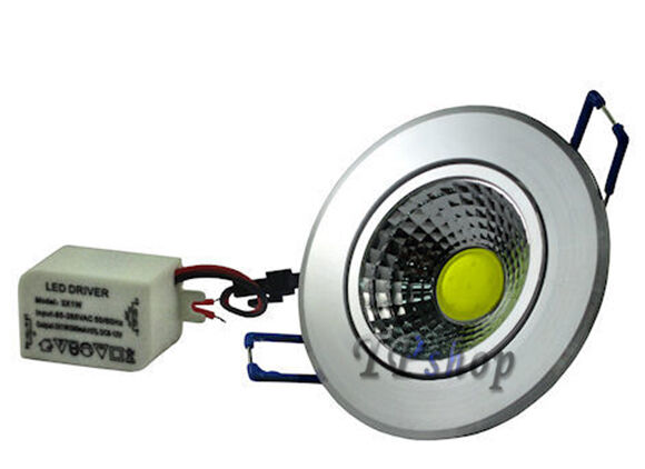FARETTO LED COB 5W AD INCASSO ALETTE A MOLLA SOFFITTO 400 LUMEN LED DRIVER