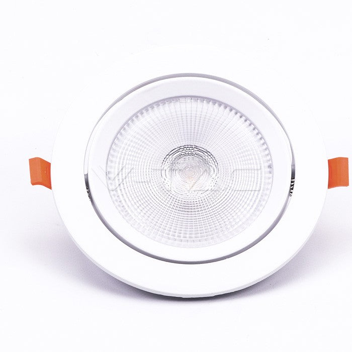 FARETTO LED DA INCASSO ROTONDO 20W COB CHIP SAMSUNG ANGOLO REGOLABILE 1600LUMEN LUCE BIANCO NATURALE 4000K