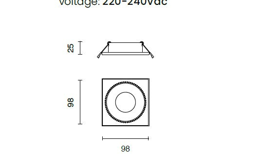FARETTO MINISTRY GU10 QUADRATO CON CRISTALLI CUT OUT L.9,8 IP20 BIANCO
