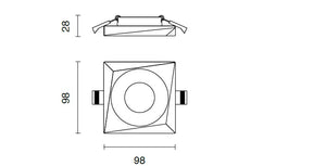 FARETTO VALLEY GU10 QUADRATO CUT OUT L.9,8CM BIANCO IP20