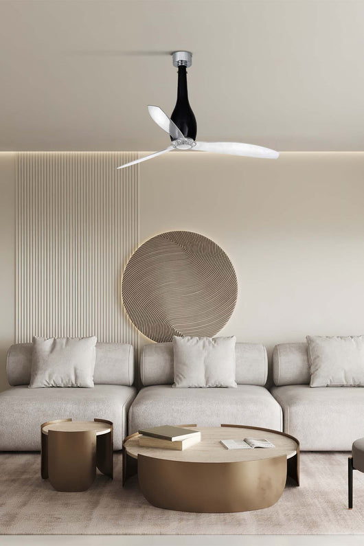 Faro 32002 Ventilatore Da Soffitto Senza Luce Motore Dc Diametro 128 Cm e Telecomando Nero