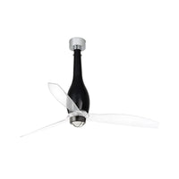 FARO Ventilatore da soffitto con luce 1280 mm motore DC 6 velocita funzione inversa telecomando Nero Lucido Acciaio Vetro Eterfan FARO-32002_10