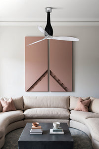 Faro 32003 Ventilatore a Soffitto Senza Luce Motore Dc Diametro 128 Cm Telecomando Nero Opaco